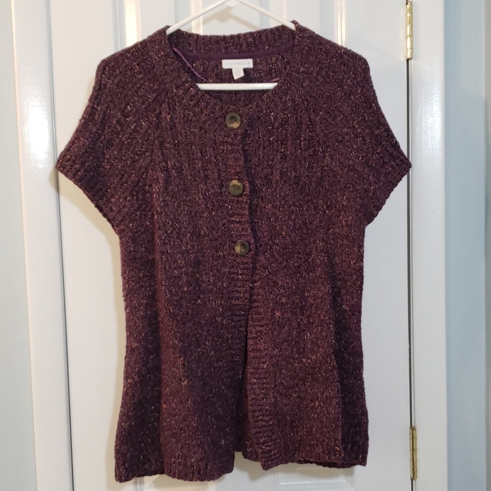Charter Club Short Sleeve Purple Sweater